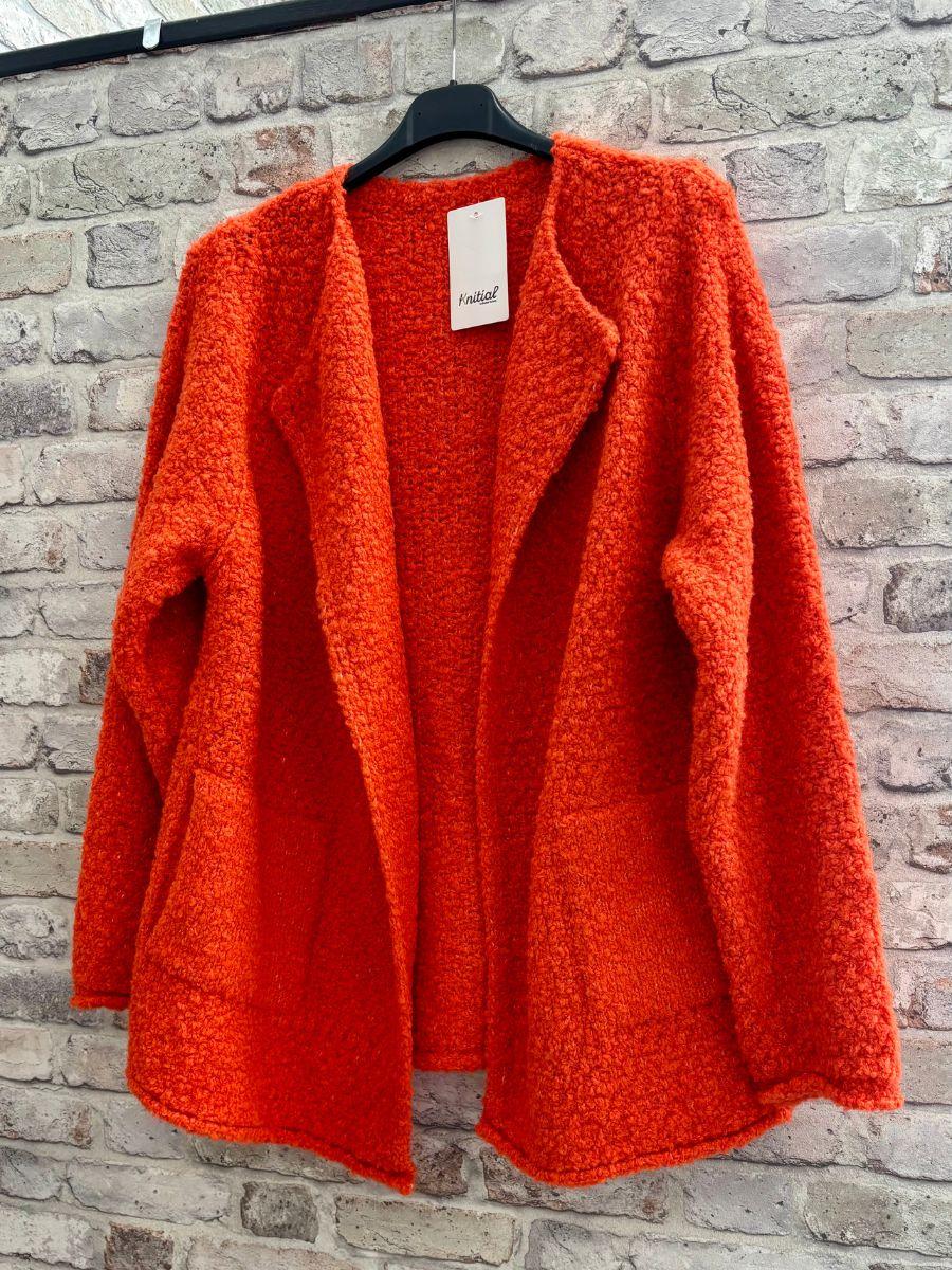 Boucle jacket orange