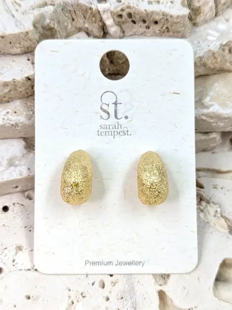 Textured Curved Hoop Earrings
