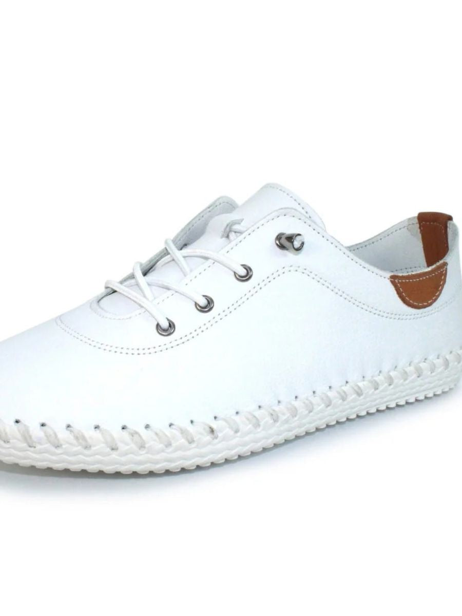 Lunar St Ives Leather Plimsoll