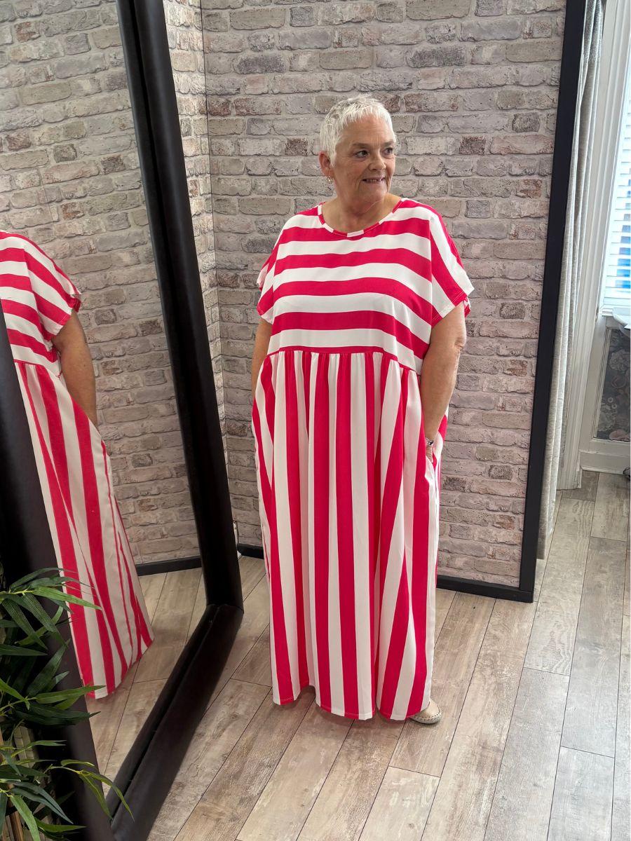 Bold Stripes Maxi Dress