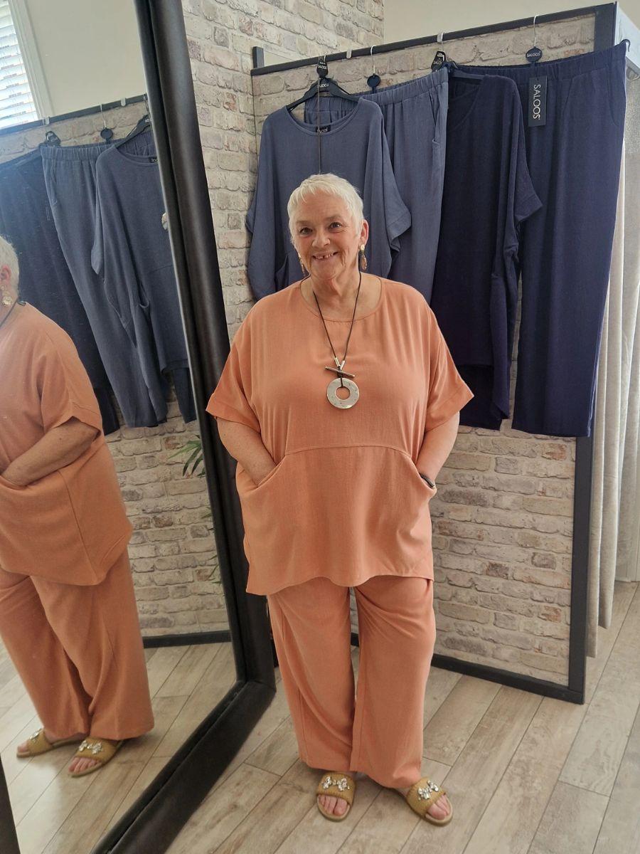 Linen Mix Wide Leg Trouser