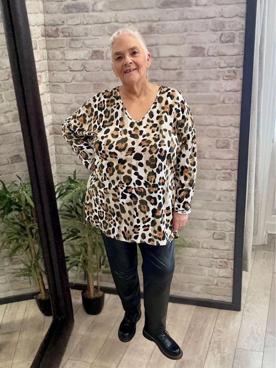 Glitter Animal Print Top