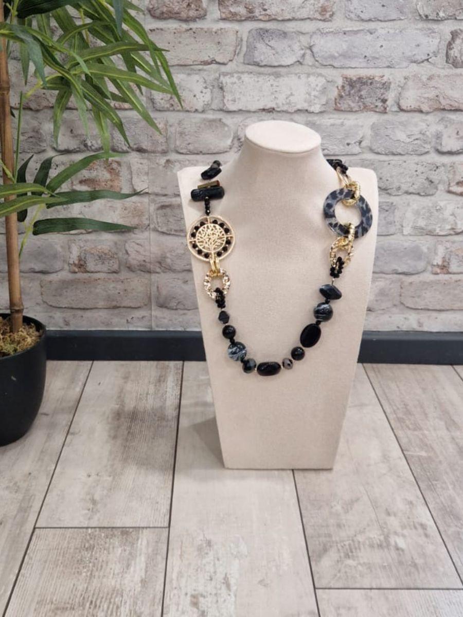 Tree of Life Bead & Link Long Necklace - 4 colours available