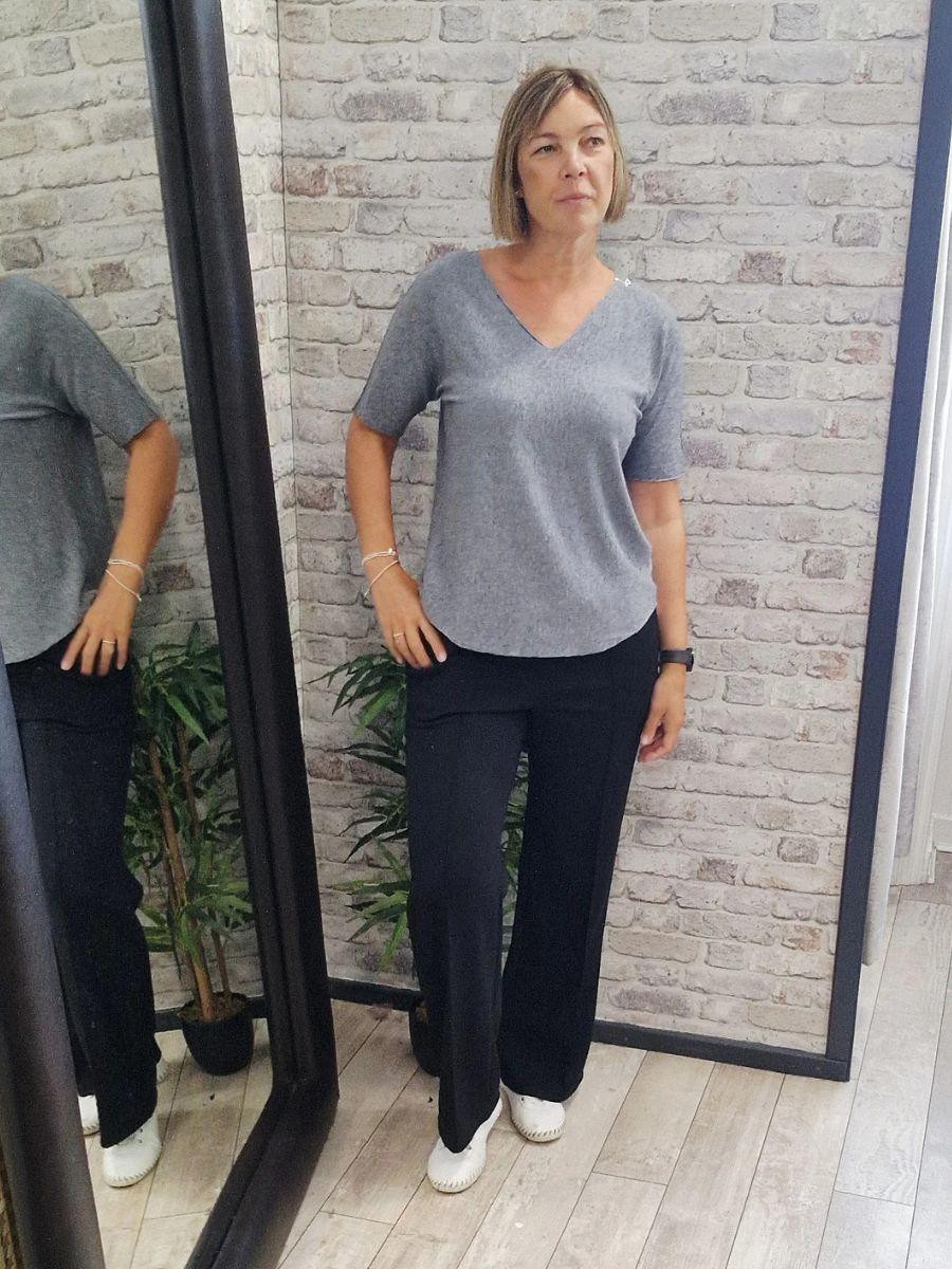 V Neck Fine Knit Short Sleeve Jumper - lightweight comfortable