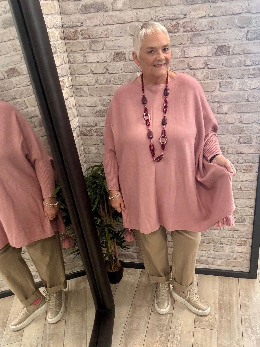 Plain Tassel Poncho