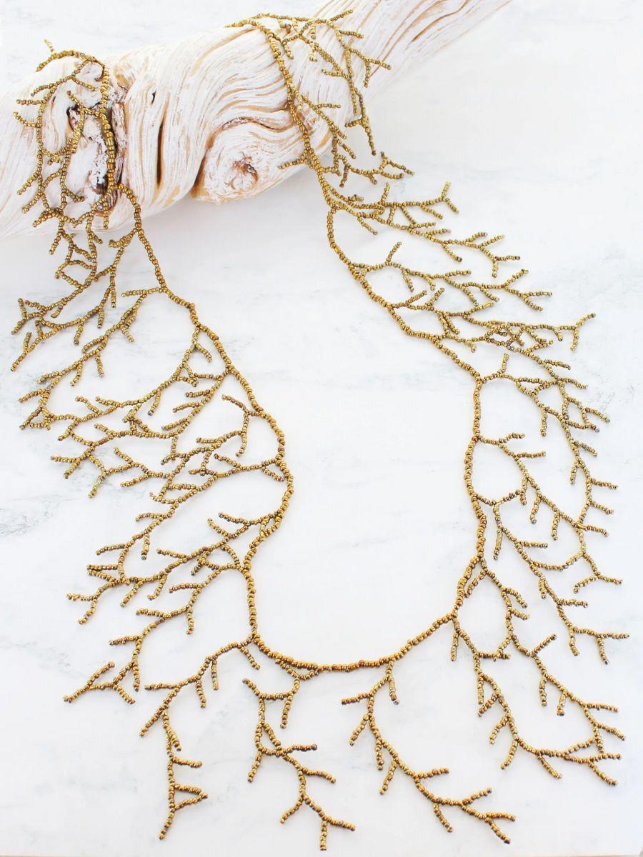 Long Beaded Seaweed Necklace