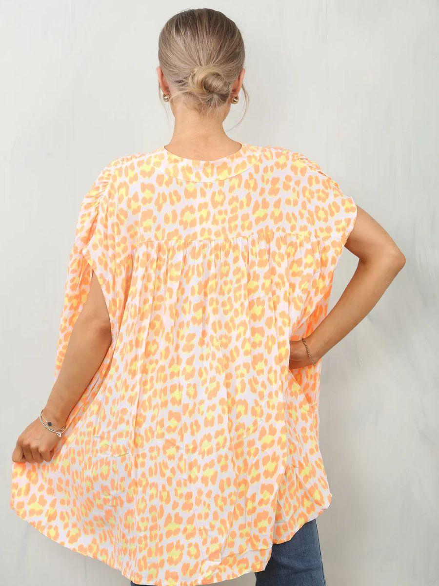 Leopard Cap Sleeve Shirt