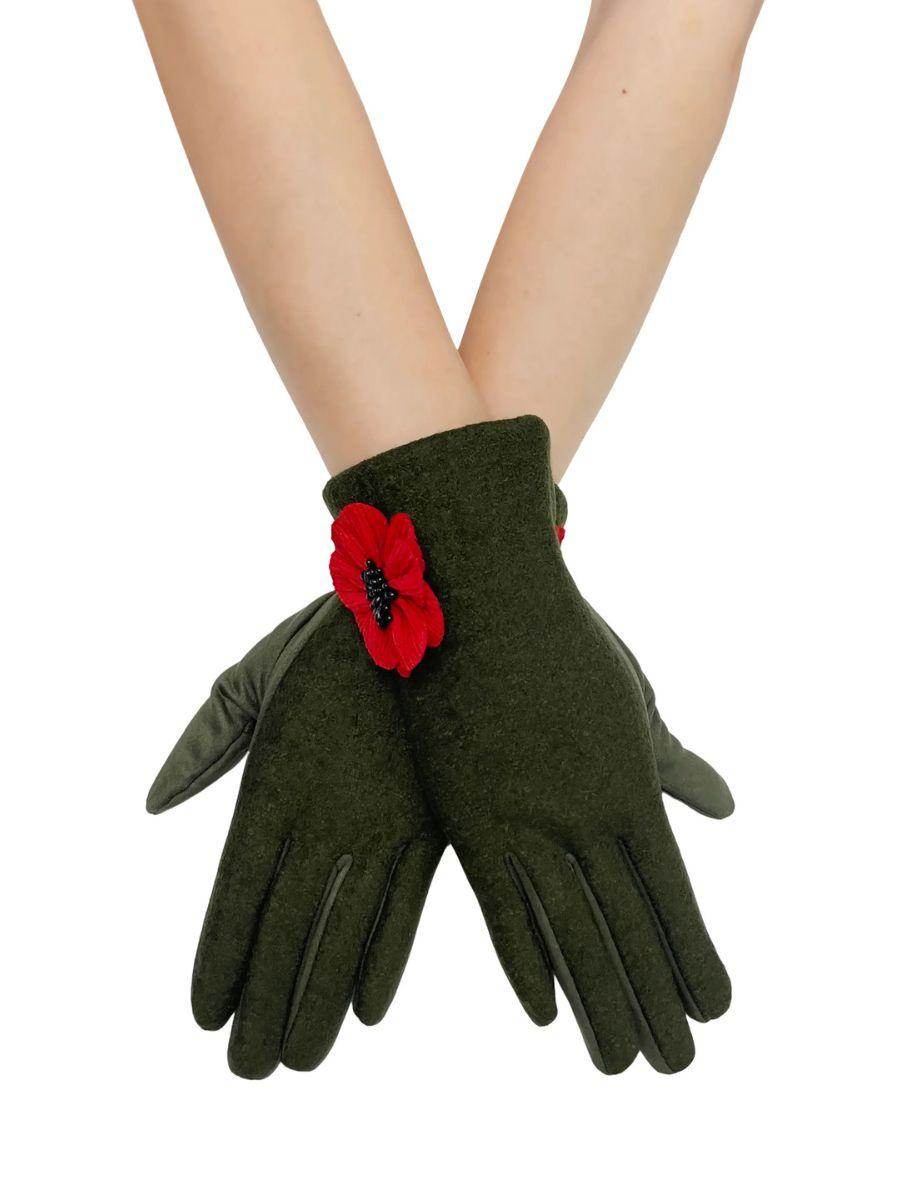 Poppy Gloves with 3D Poppy