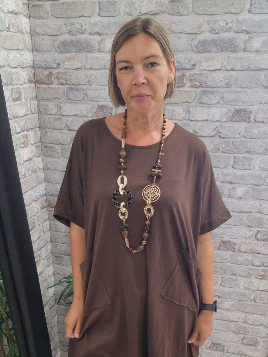 Tree of Life Bead & Link Long Necklace - 4 colours available