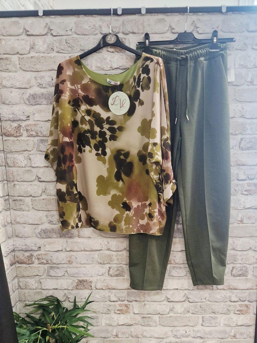Abstract Leaf Print Top