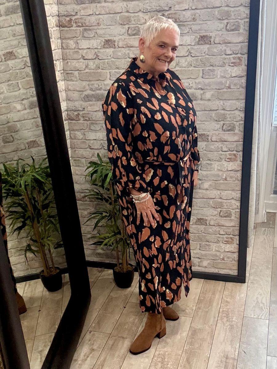 Button Up Leopard Print Dress - optional belt and modern design