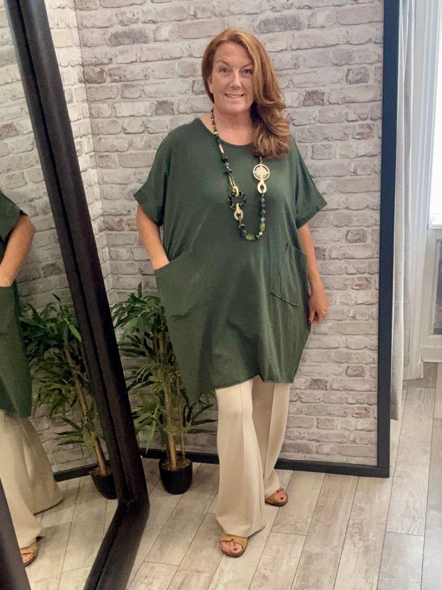 Italian Pocket Front Cotton Tunic - Made in Italy