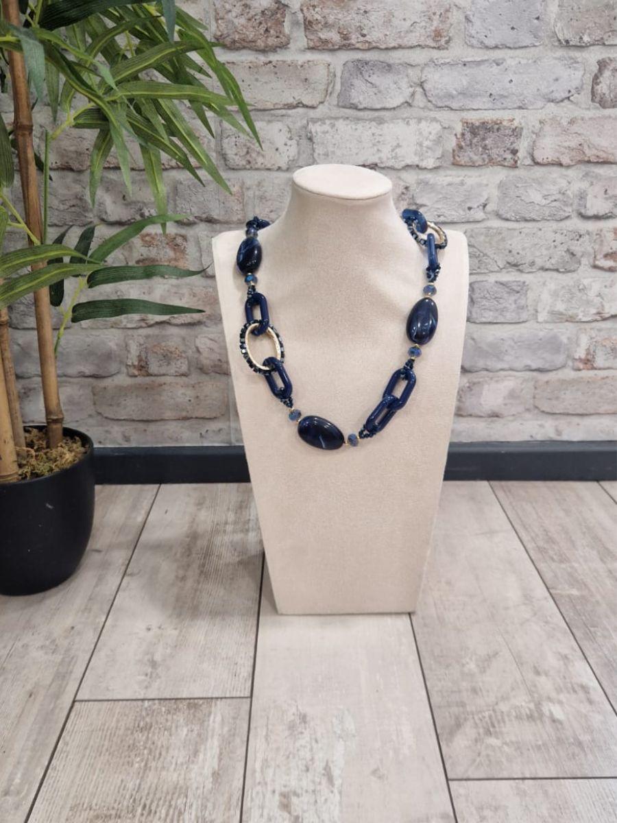 Long Bead & Link Necklace - 3 stunning colours available