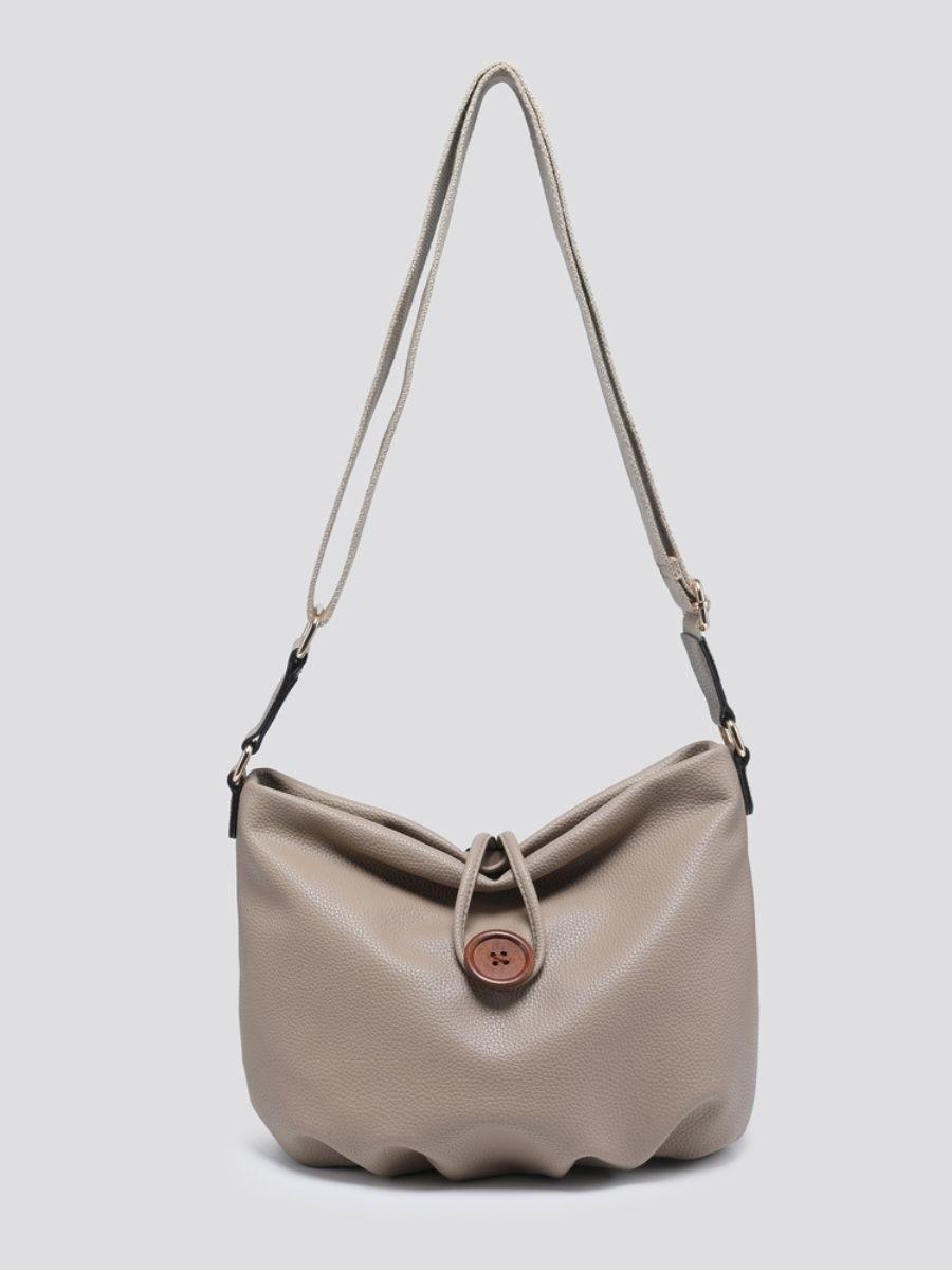 Button Fashion Crossbody Bag - Button and Zip Fastening
