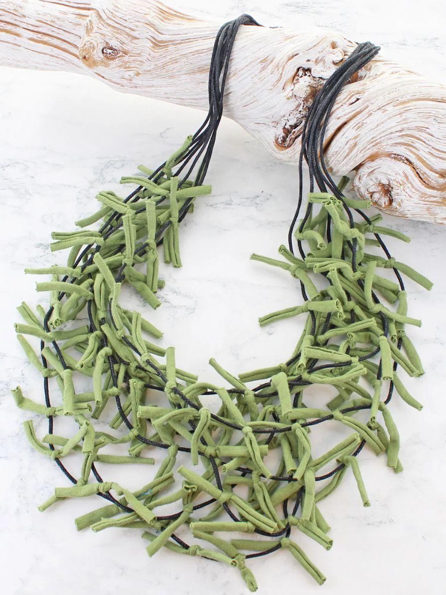 Multi-Strand Knotted Jersey Necklace