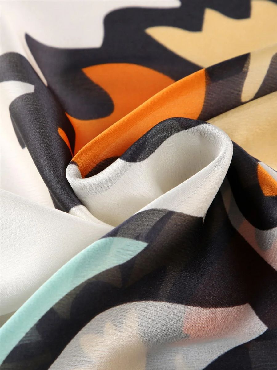 Carnation Flower Print Silk Scarf