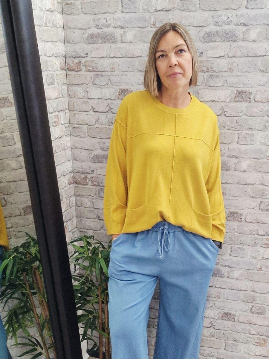 Exposed Seam Pocket Jumper - Modal, Nylon, Viscose Mix