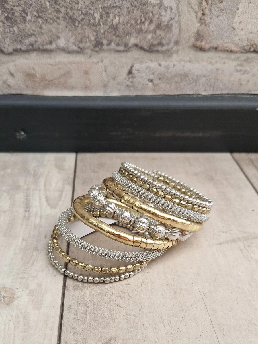 Metallic Bead Spiral Bracelet