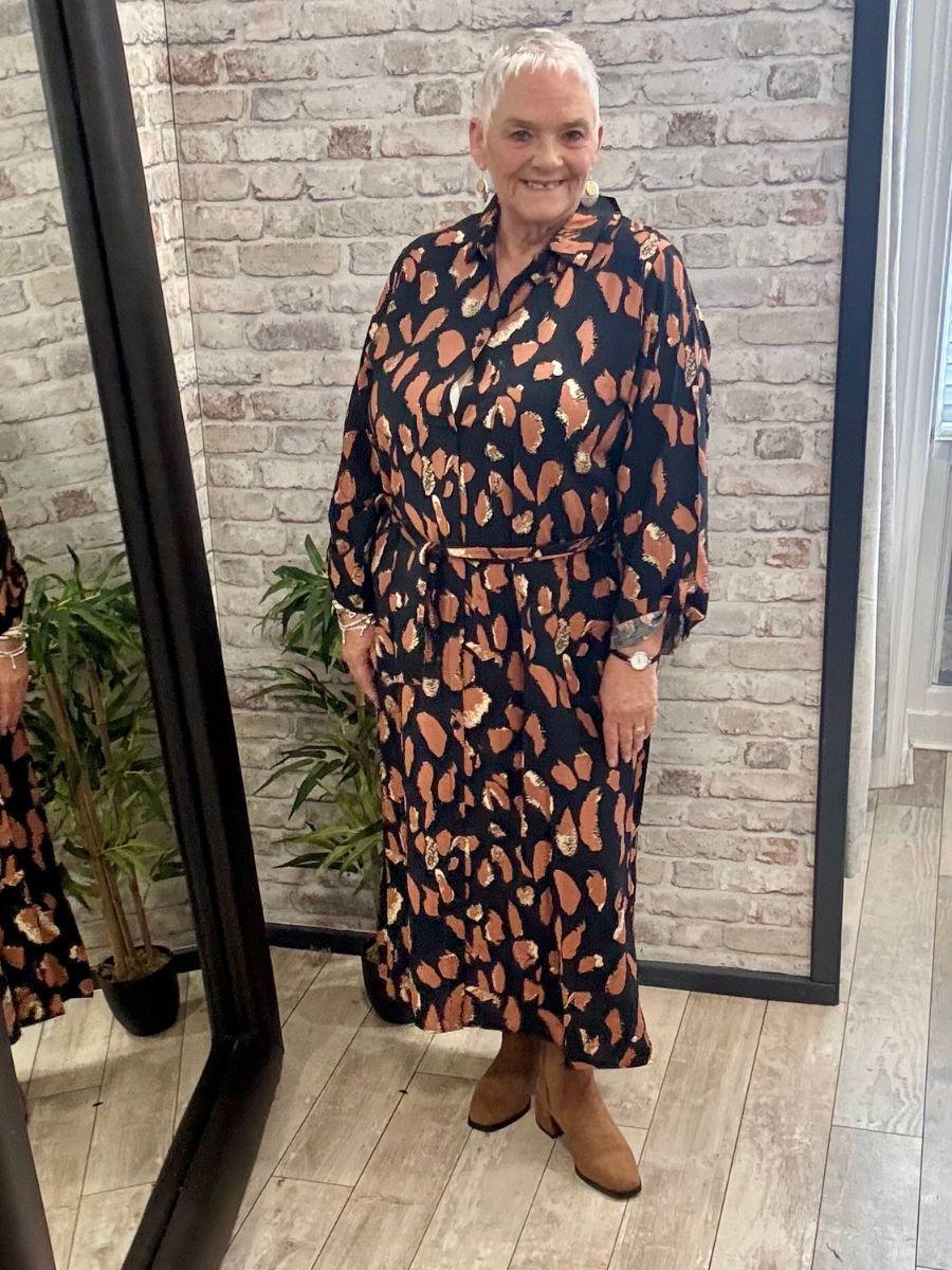 Button Up Leopard Print Dress - optional belt and modern design