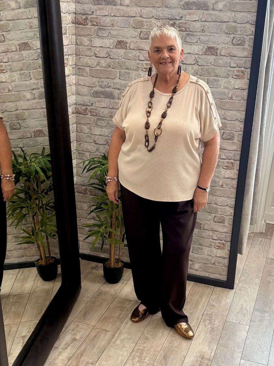 Button Shoulder Top