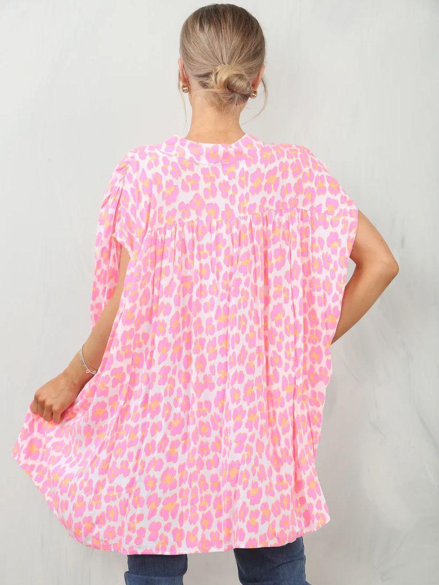 Leopard Cap Sleeve Shirt