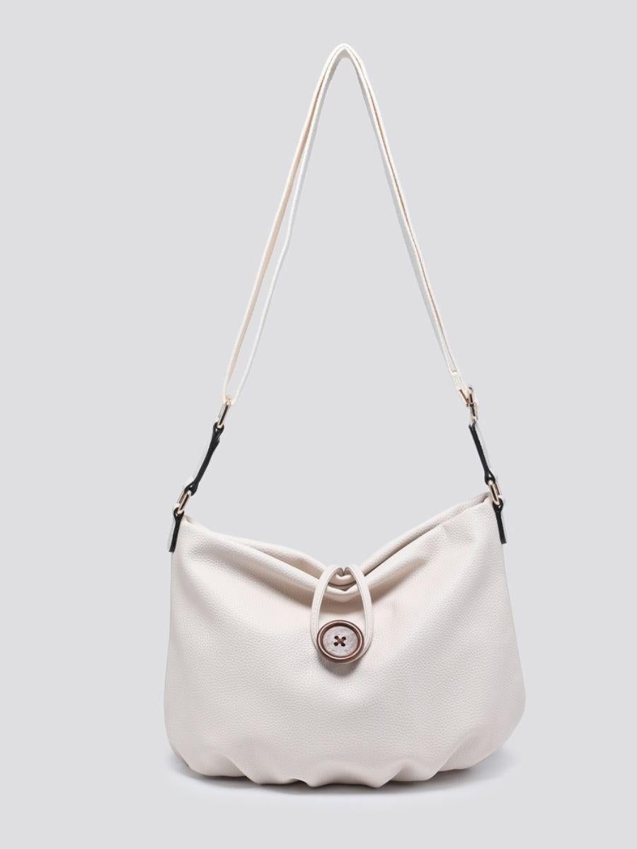 Button Fashion Crossbody Bag - Button and Zip Fastening