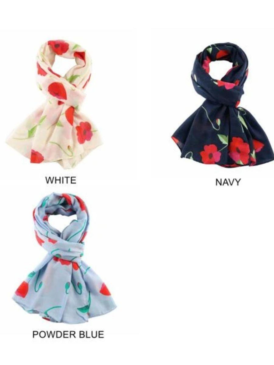 Modern Poppy Print Scarf