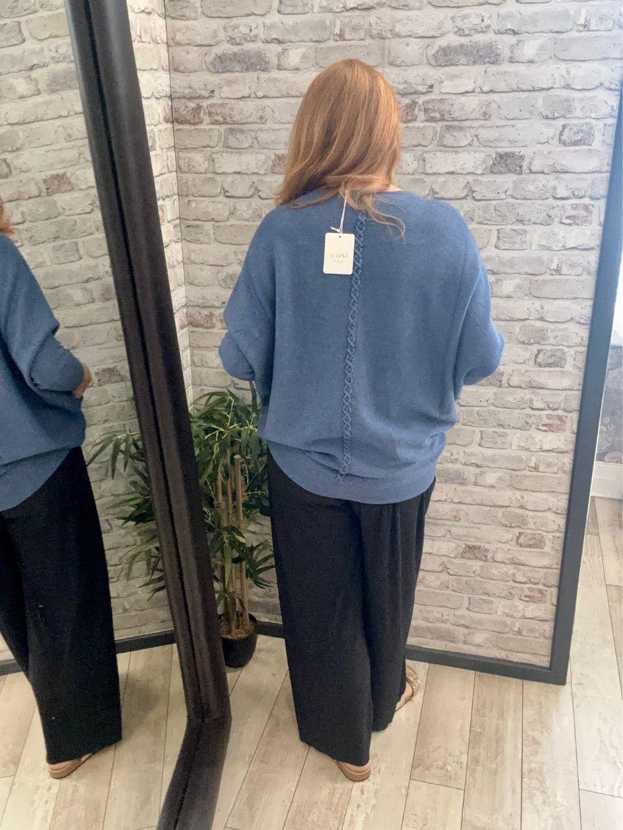 Plait Back Batwing Jumper