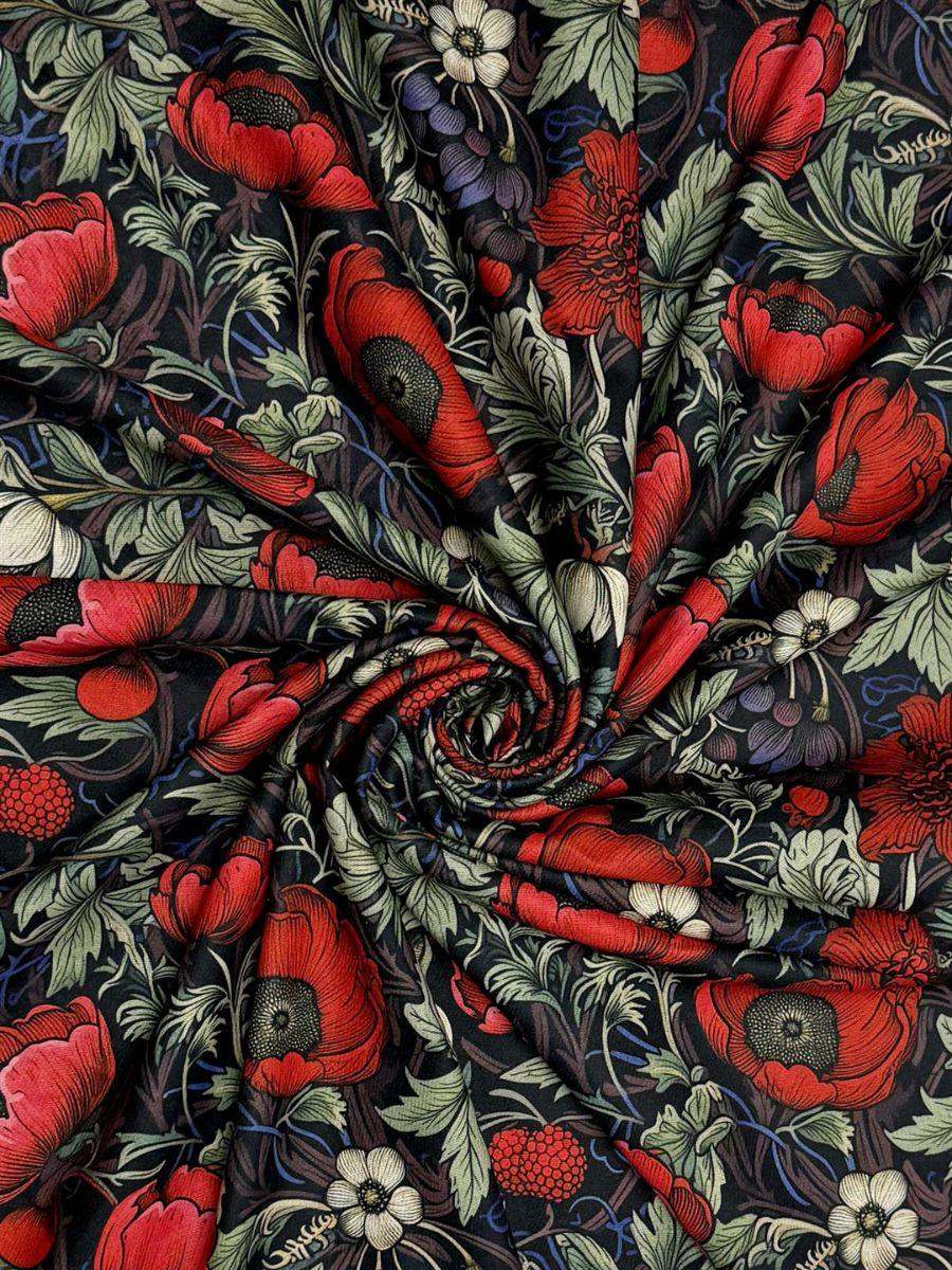 Poppy & Berry Print Wool Scarf