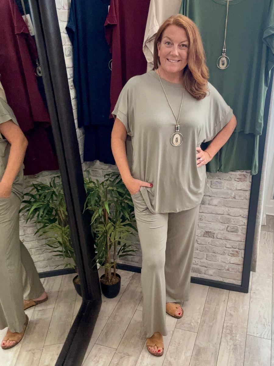Lightweight Wide Leg Co-Ord Set - Made in Italy from Viscose