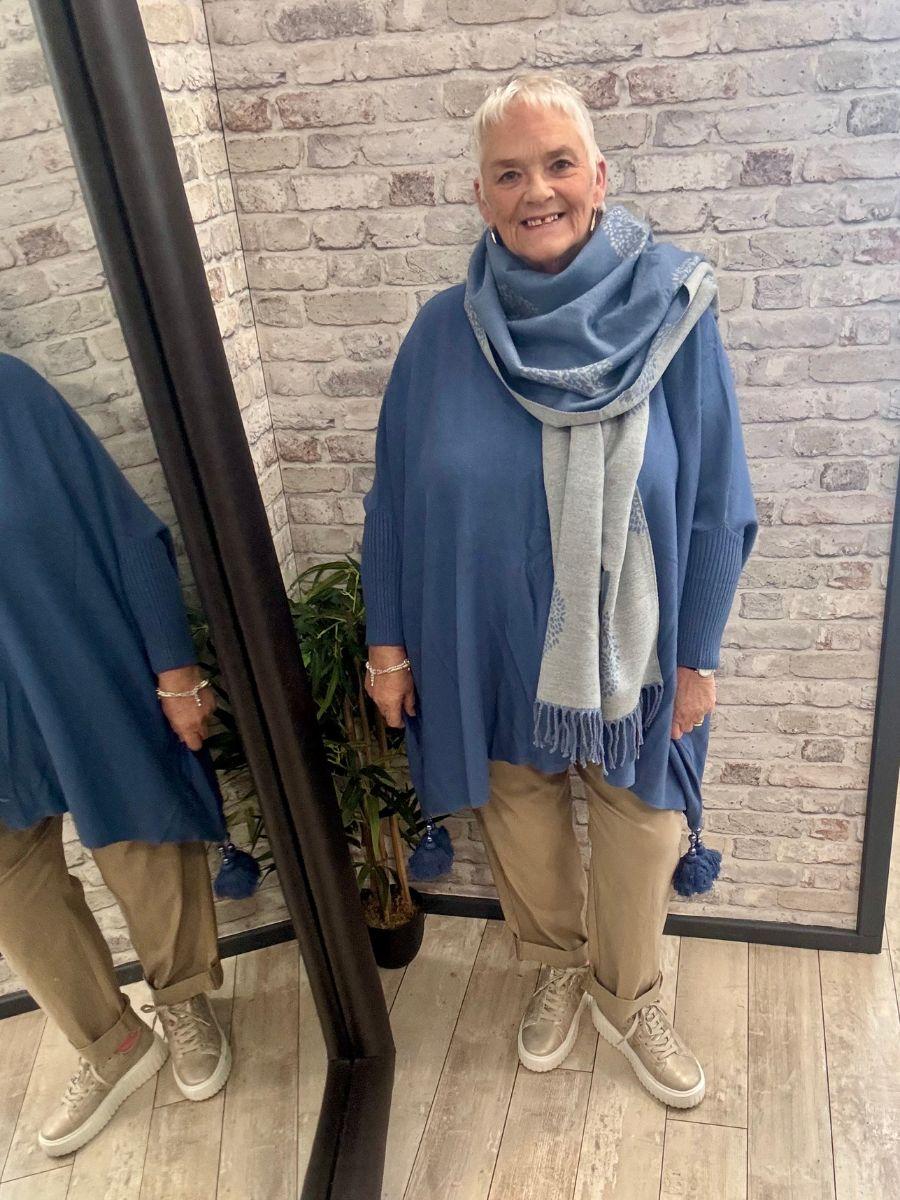 Plain Tassel Poncho - made in Italy, customer favourite