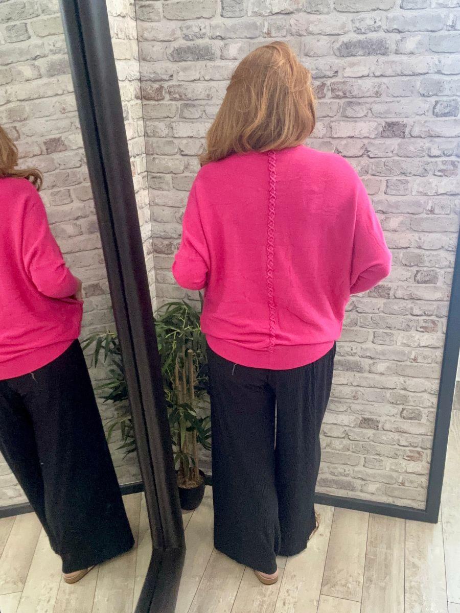 Plait Back Batwing Jumper