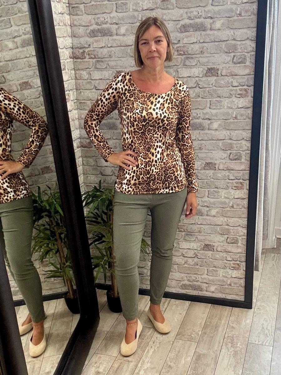 Animal Double Layer Long Sleeve Top - Stylish & Flattering