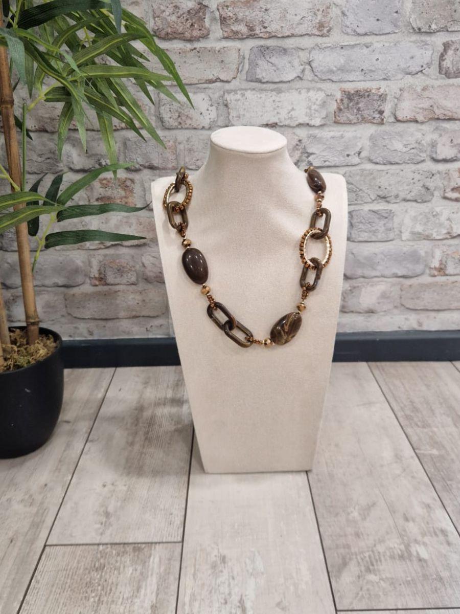 Long Bead & Link Necklace - 3 stunning colours available