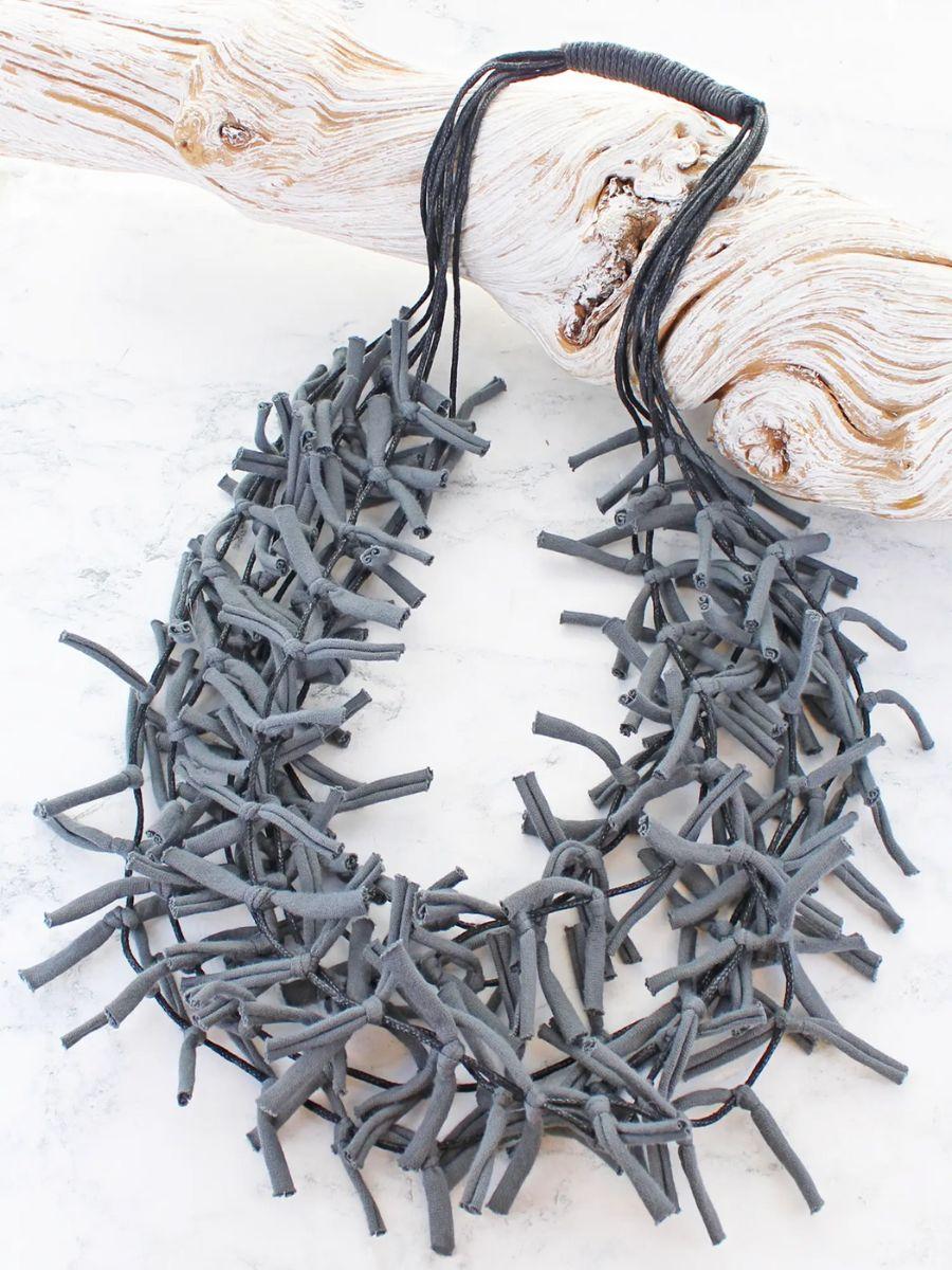 Multi-Strand Knotted Jersey Necklace