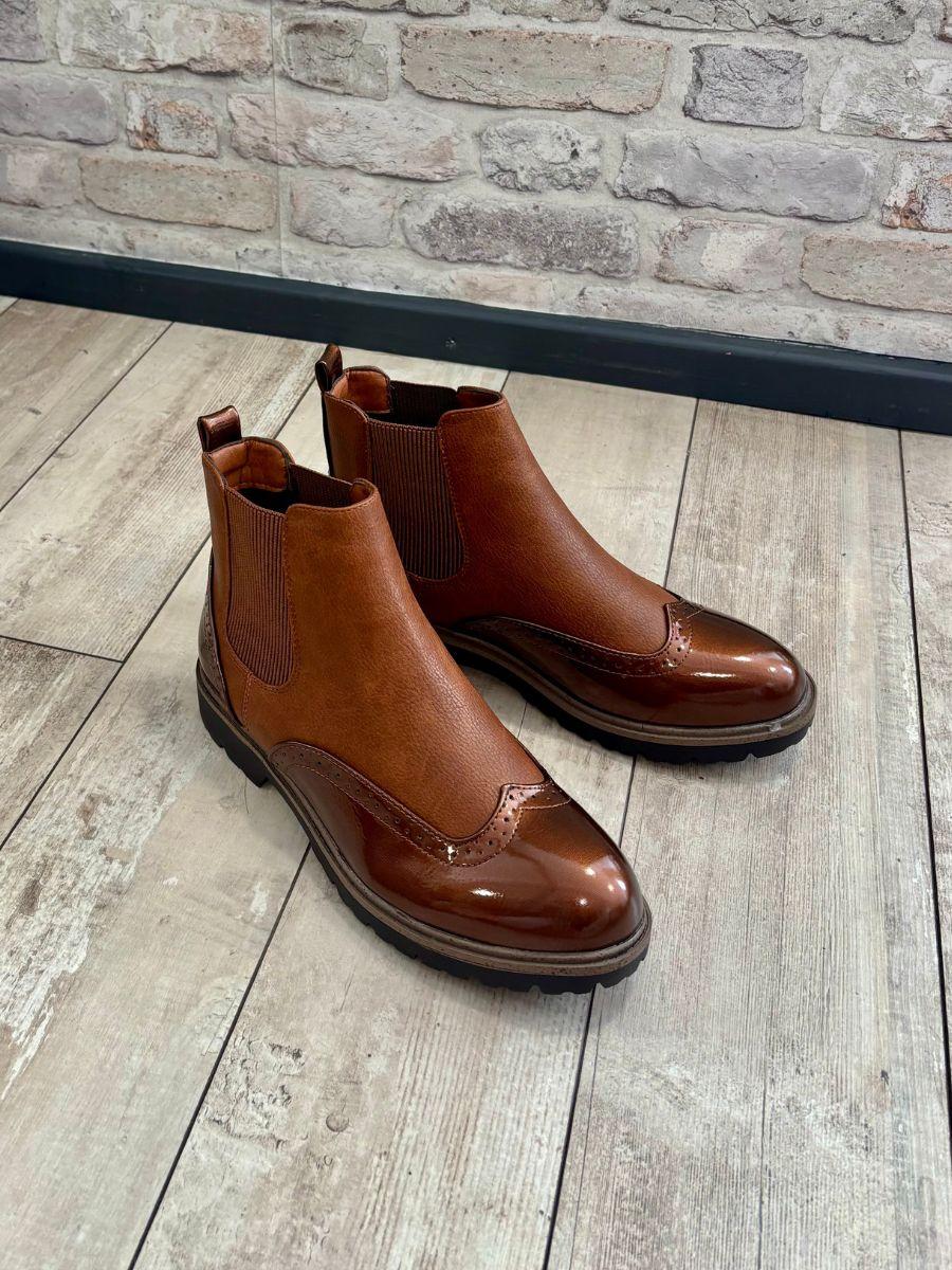 Tan Brogue Boot