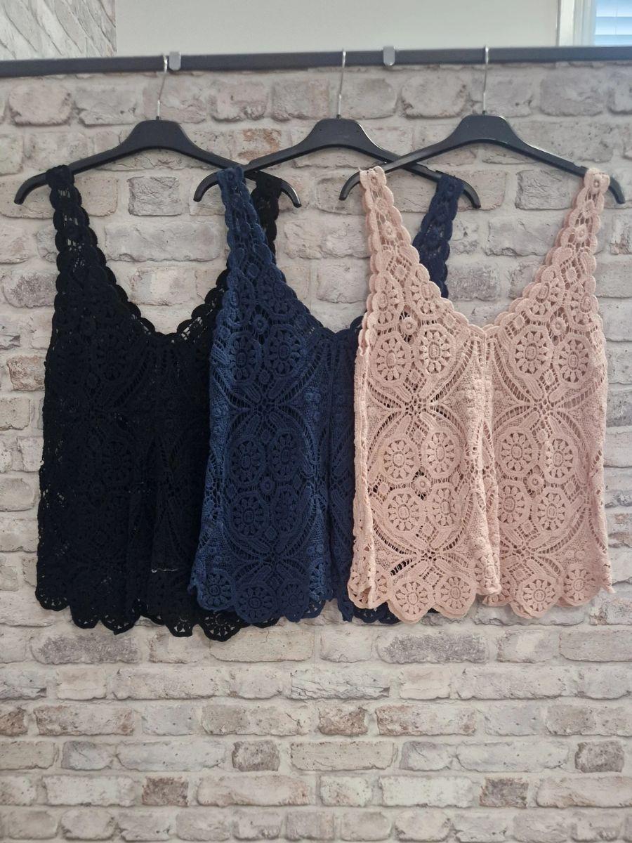 Crochet Vest - Sleeveless with openwork patterns