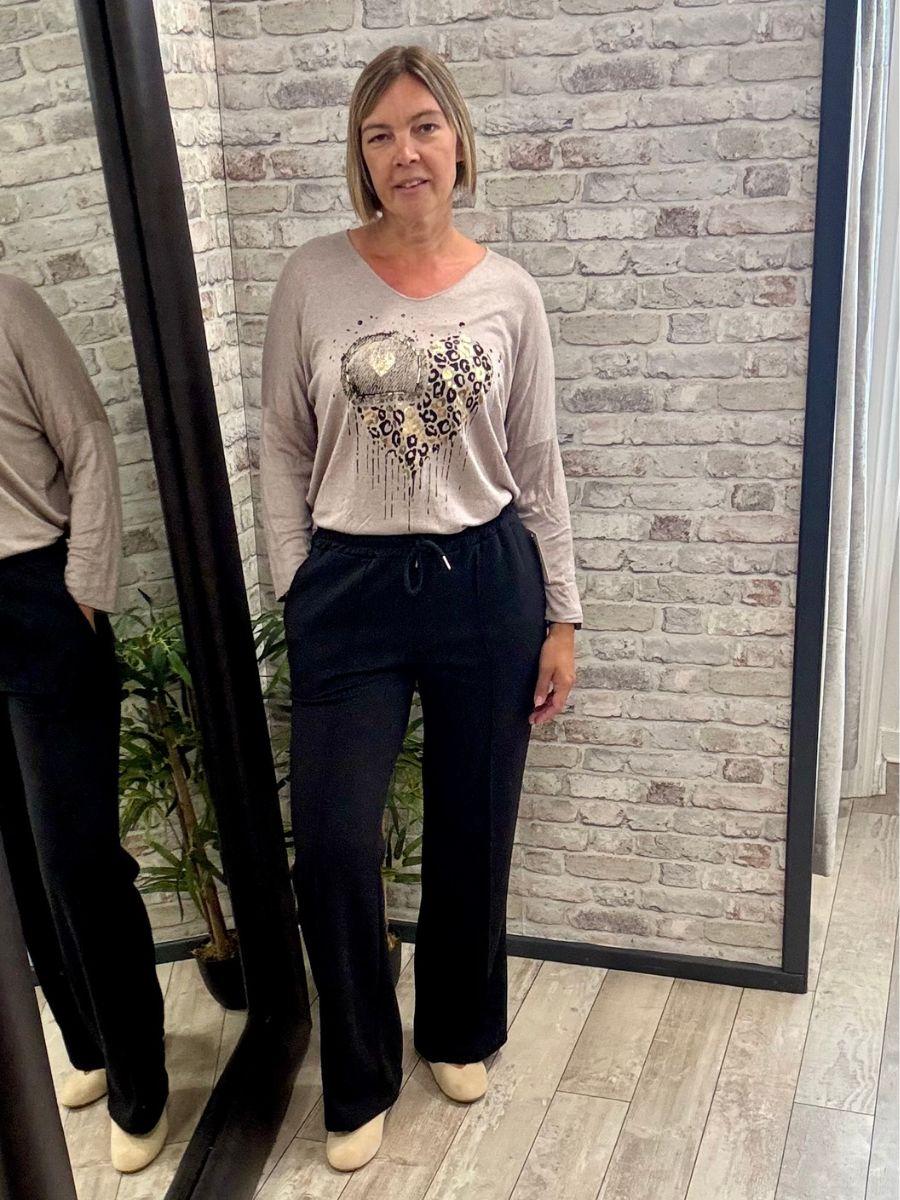 Seam Front Soft Jogging Trouser - Side pockets, drawstring at waist