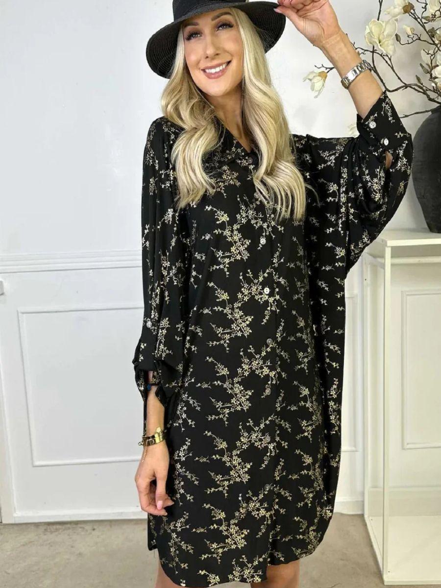 Gold Blossom Print Shirt