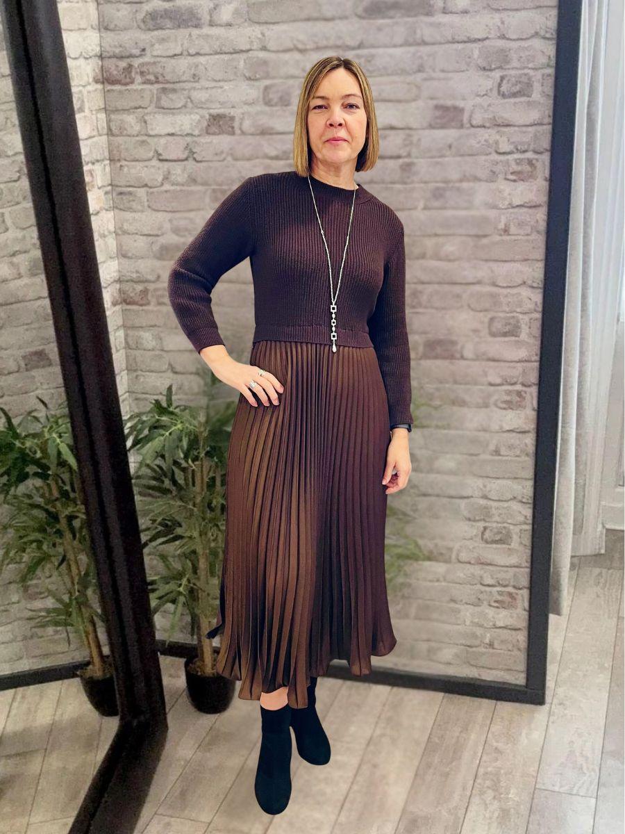 Pleated Jumper Dress