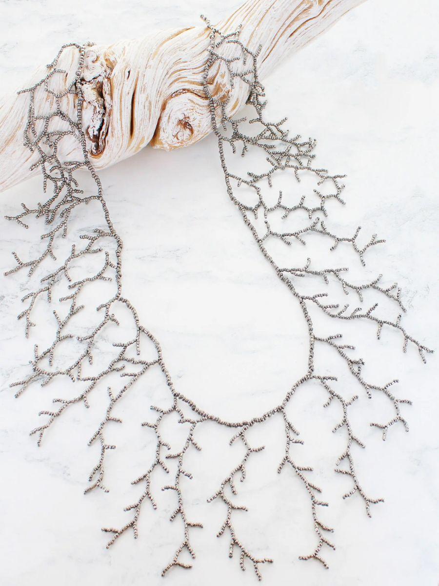 Long Beaded Seaweed Necklace