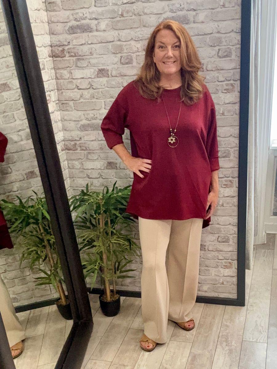 Dip Hem Soft Sweater Top - Made in Italy from a viscose fabric