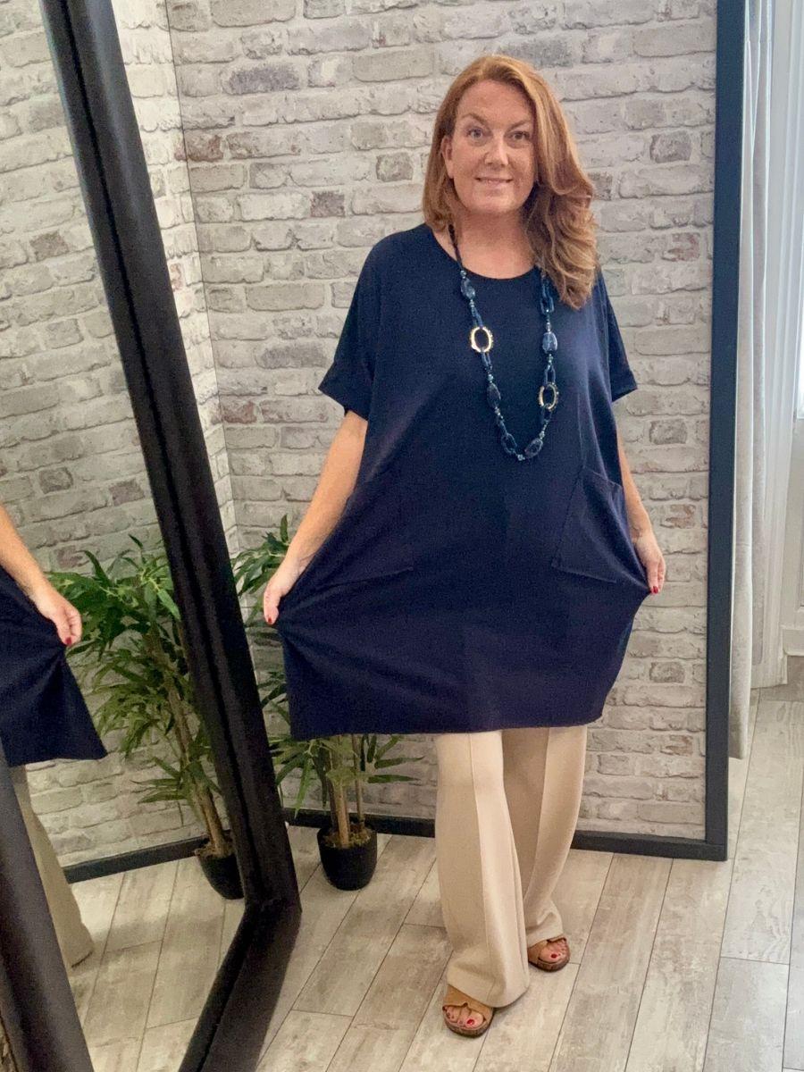 Italian Pocket Front Cotton Tunic - Made in Italy