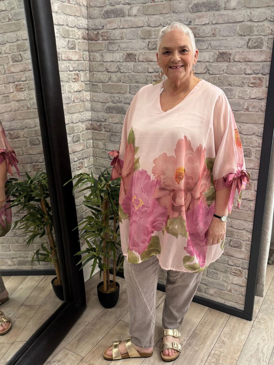 Silk Tie Sleeve Top
