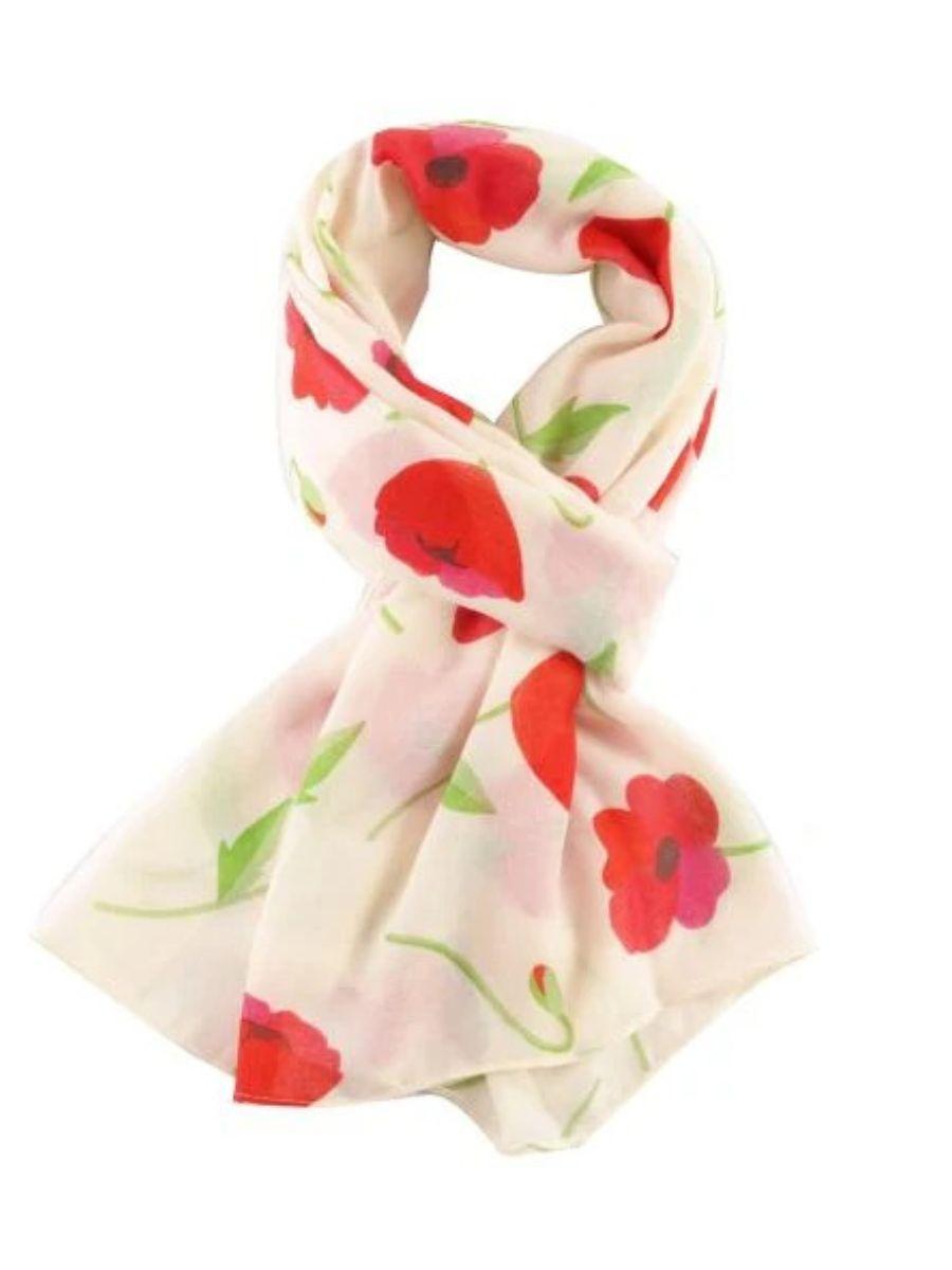 Modern Poppy Print Scarf