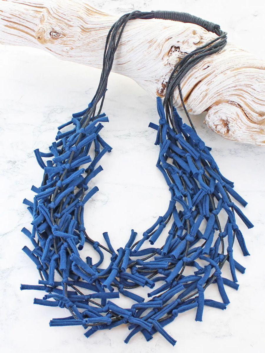 Multi-Strand Knotted Jersey Necklace