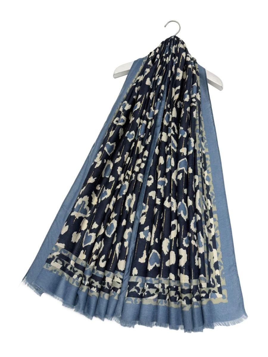 Leopard Print Heart Foiled Scarf