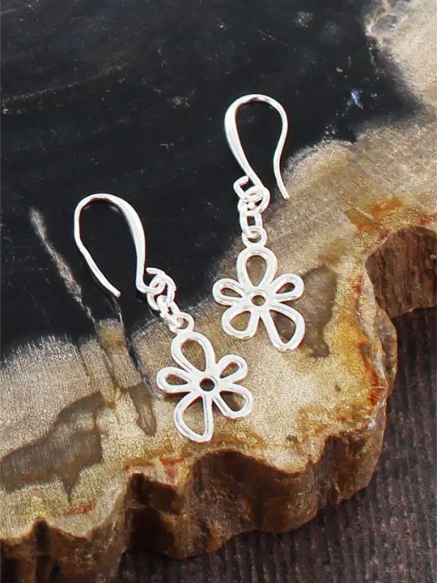 Silver Plate Charm Earrings - Fish Hook and Lightweight