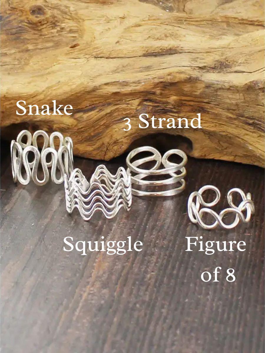 Adjustable Metal Rings - 4 sleek open band designs