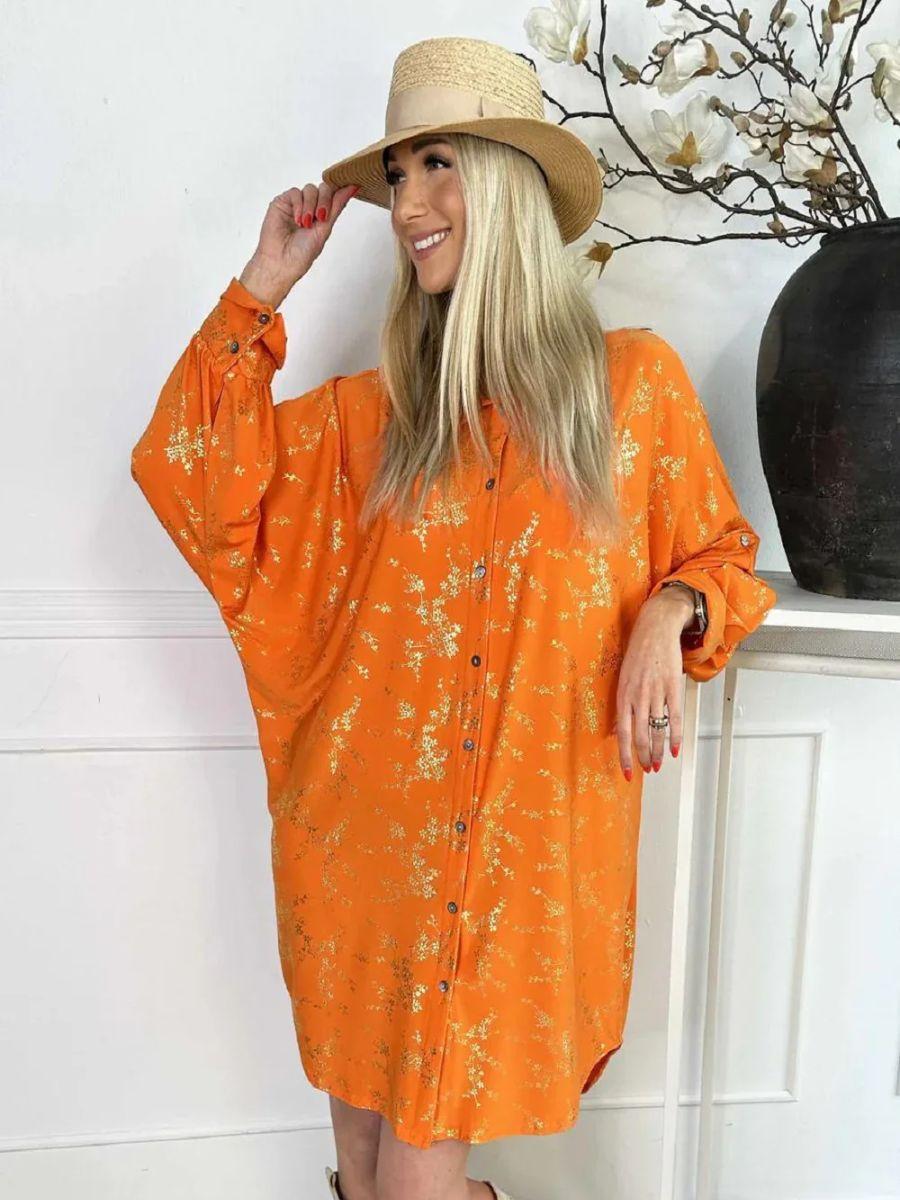 Gold Blossom Print Shirt